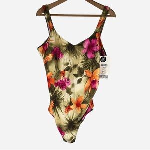 Christina Swimwear Womens 18D One Piece Swimsuit Tummy Tamer Tropical NEW